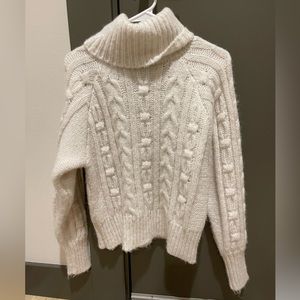 Oversized Off-White Cozy Turtleneck Sweater